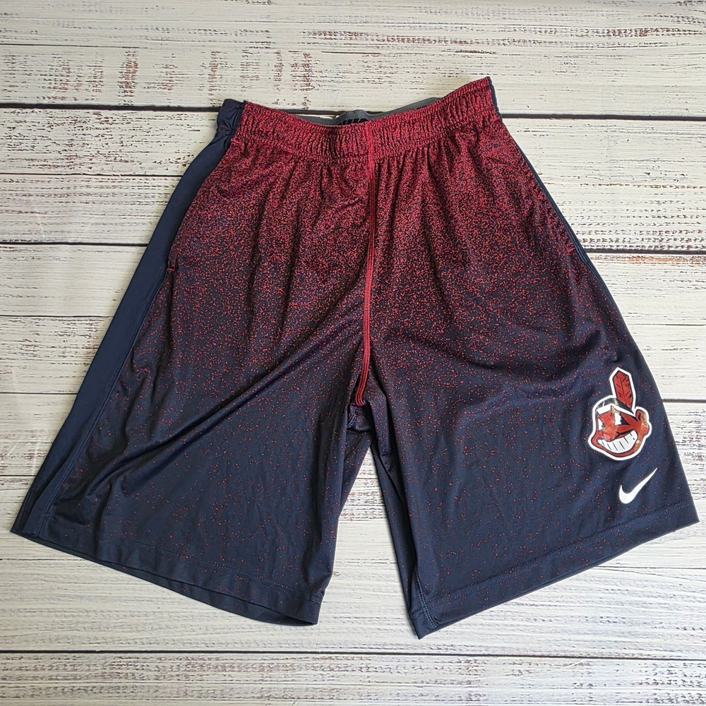 Nike Cleveland Indians Shorts Mens Large MLB Baseball Guardians Chief Wahoo - Picture 1 of 9